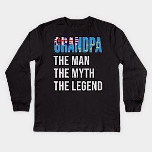 Grand Father Tuvaluan Grandpa The Man The Myth The Legend - Gift for Tuvaluan Dad With Roots From  Tuvalu Kids Long Sleeve T-Shirt